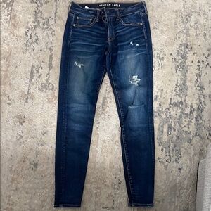 American Eagle Dark Wash Distressed Jeans